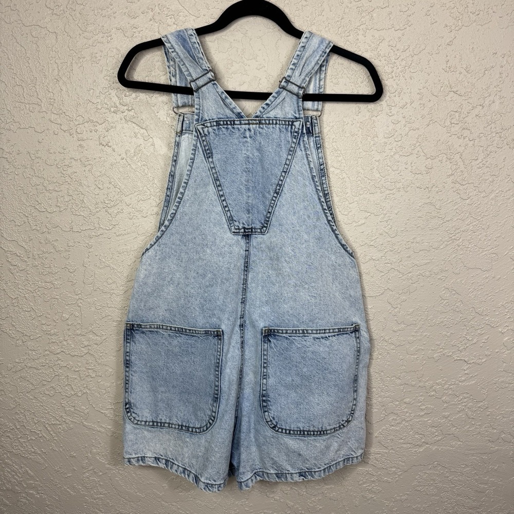Cotton On Original Denim Bib Shortalls Womens Size 6 Light Wash Short Overalls - Picture 3 of 13
